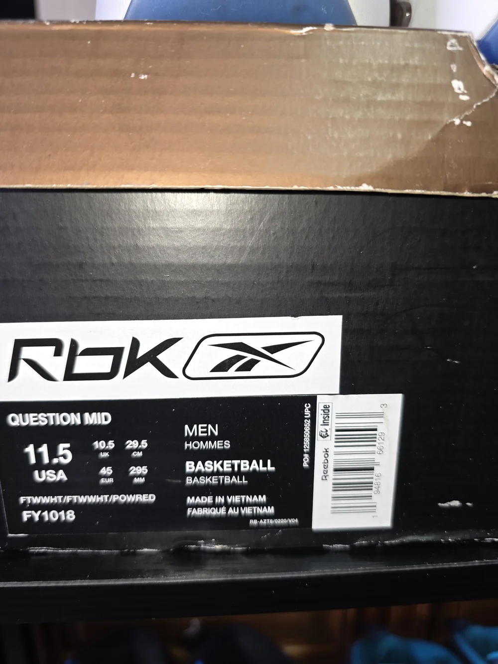 Reebok Question Mid Sneakers - White & Red Accents